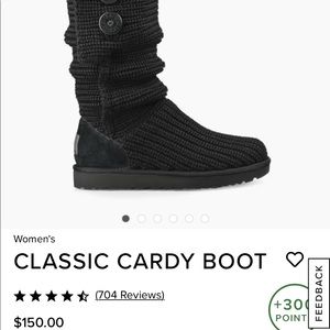 Ugg Classic Cardy Black knit boots